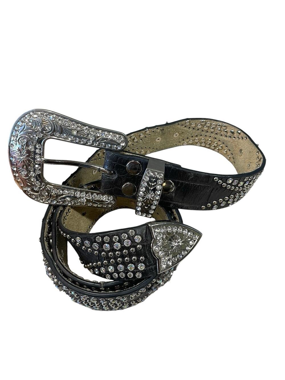 Rhinestone Belt Western Cowgirl/Cowboy Bling Crystal Studded Belt Size 40